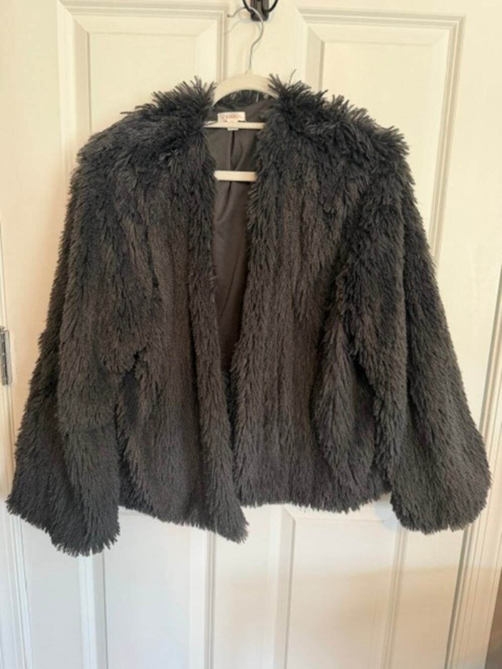 Xhilaration Black Fuzzy Shaggy Jacket XXL